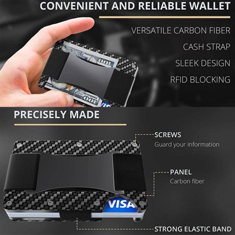 RFID Carbon Fiber Metal Card Holder Multifunctional  Anti-theft Credit Card Box(Silver)