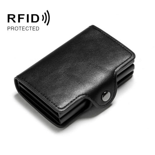 Automatic Pop-up Card Holder Metal Card Box RFID Credit Card Bank Card Box Wallet(Black) - free shipping - PMC Jewellery - Order now!