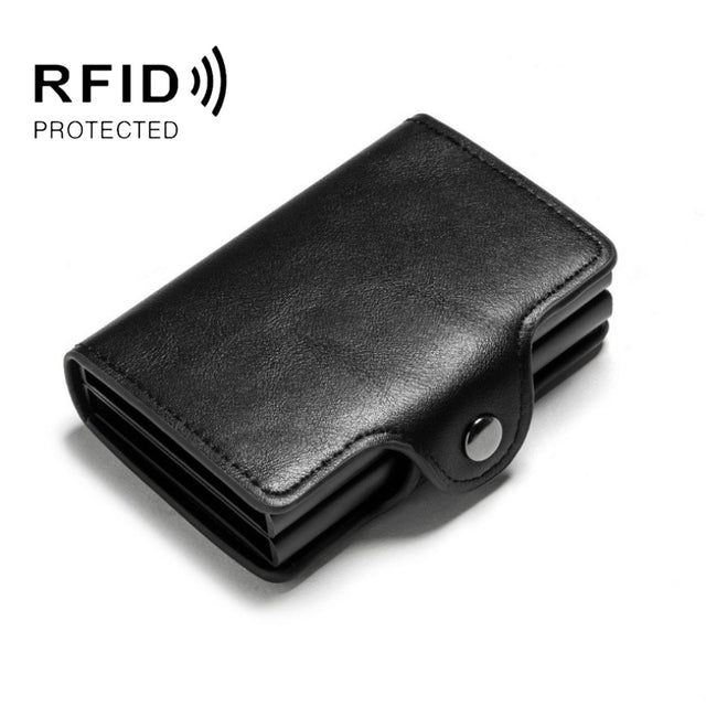 Automatic Pop-up Card Holder Metal Card Box RFID Credit Card Bank Card Box Wallet(Black)