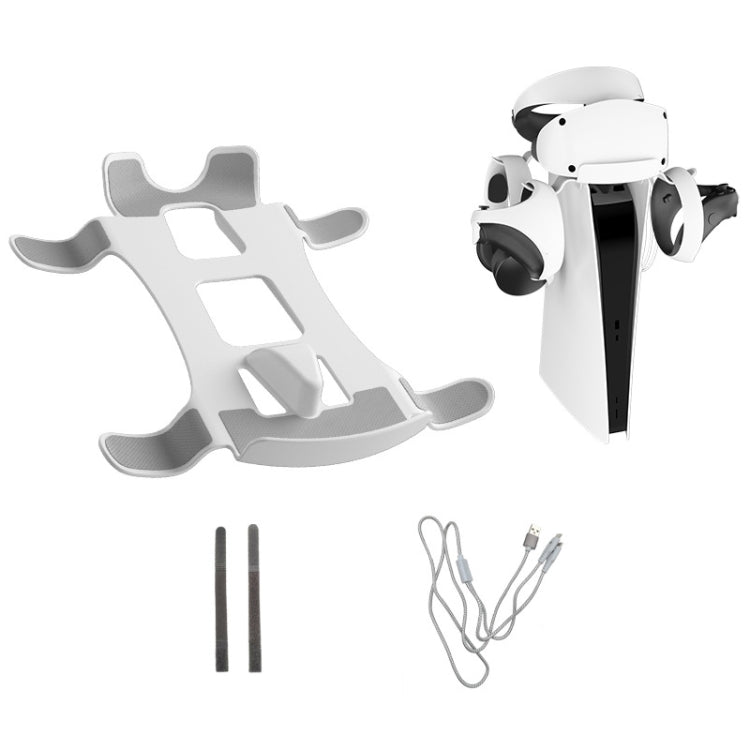 iplay for PS5/PSVR2 Headphone Storage Bracket Charging Cable with Indicator Light(White) - Holder by iplay | Online Shopping South Africa | PMC TechLife | Buy Now Pay Later Mobicred