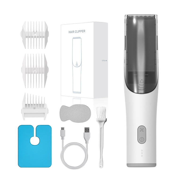 Electric Water-resistant Hairdresser Children Low Noise Rechargeable Push Clipper, Specification: Suction Upgrade Version White