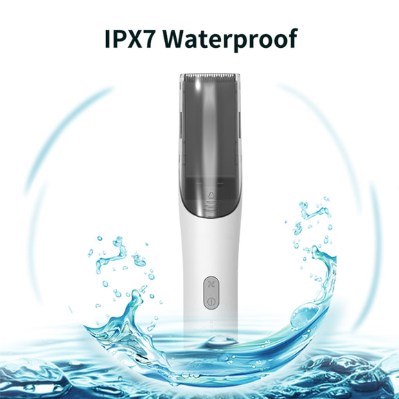 Electric Water-resistant Hairdresser Children Low Noise Rechargeable Push Clipper, Specification: Suction Upgrade Version White
