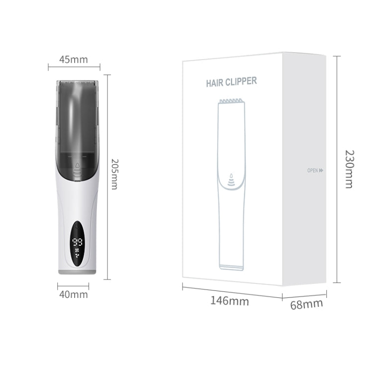 Electric Water-resistant Hairdresser Children Low Noise Rechargeable Push Clipper, Specification: Suction Upgrade Version White