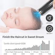 Electric Water-resistant Hairdresser Children Low Noise Rechargeable Push Clipper, Specification: Suction Upgrade Version White