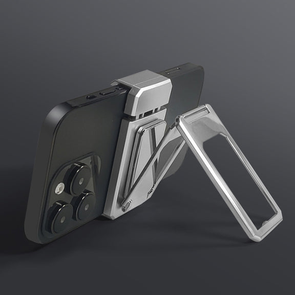 Back Clip Double Ring Magnetic Metal Folding Phone Bracket Desktop Lazy Ring Phone Holder(Rose Gold)