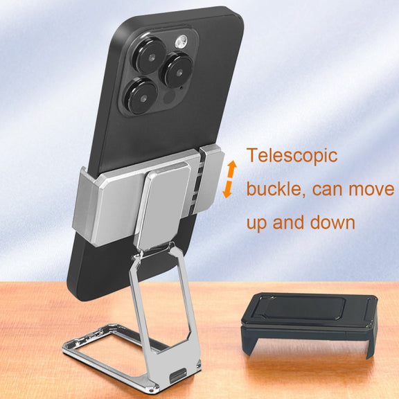 Back Clip Double Ring Magnetic Metal Folding Phone Bracket Desktop Lazy Ring Phone Holder(Rose Gold)