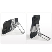 Back Clip Double Ring Magnetic Metal Folding Phone Bracket Desktop Lazy Ring Phone Holder(Rose Gold)