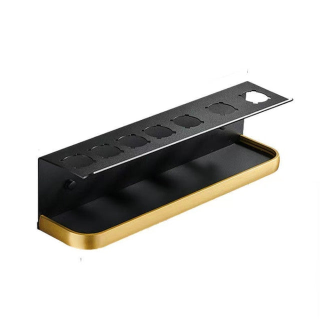 For Dyson Airwrap Wall-mounted Shelf Storage Rack, Color: B Type Black Gold