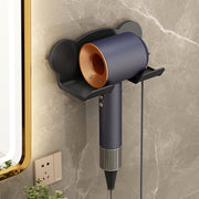 For Dyson Hair Dryer Wall-Mounted Holder Bathroom Shelf Storage Rack, Style: 3pcs Simple  Black