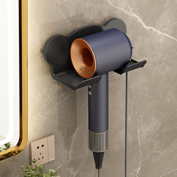 For Dyson Hair Dryer Wall-Mounted Holder Bathroom Shelf Storage Rack, Style: 3pcs Simple  Black