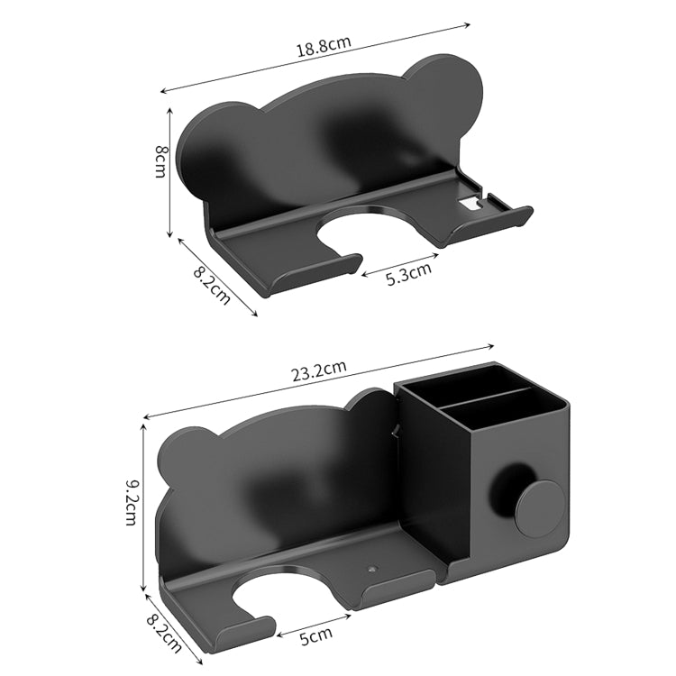 For Dyson Hair Dryer Wall-Mounted Holder Bathroom Shelf Storage Rack, Style: Upgrade Gray