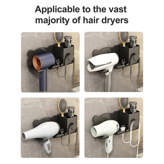 For Dyson Hair Dryer Wall-Mounted Holder Bathroom Shelf Storage Rack, Style: Upgrade White