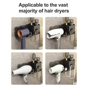 For Dyson Hair Dryer Wall-Mounted Holder Bathroom Shelf Storage Rack, Style: 3pcs Simple  Black