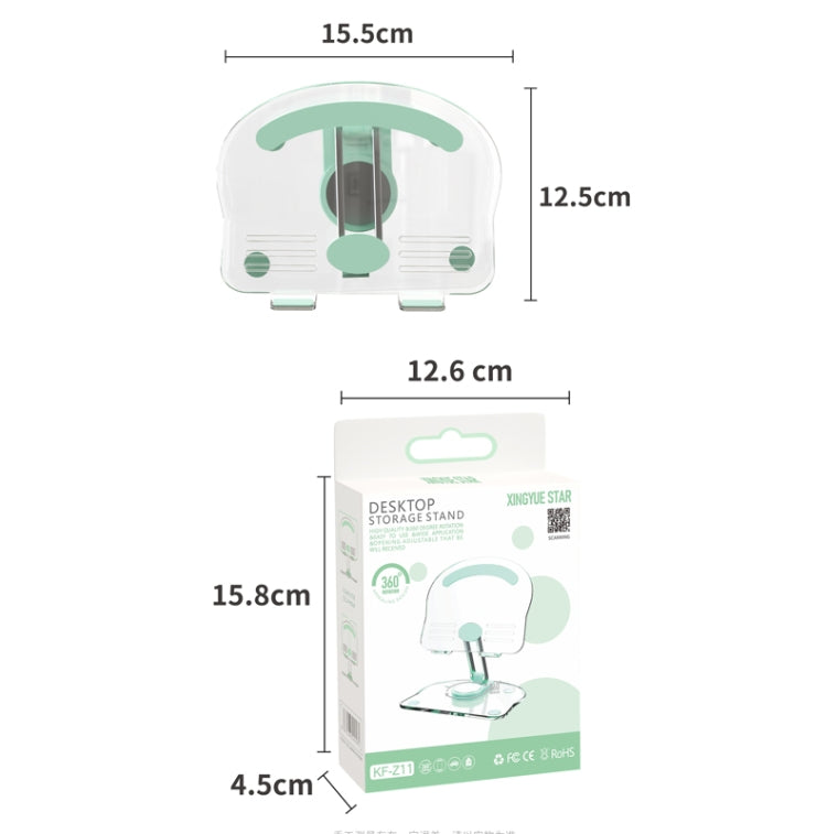 KF-Z11 Acrylic Tablet PC Mobile Phone Bracket Desktop Rotating Foldable Lazy Non-slip Phone Support Frame(Green) - Desktop Holder by PMC TechLife | Online Shopping South Africa | PMC TechLife