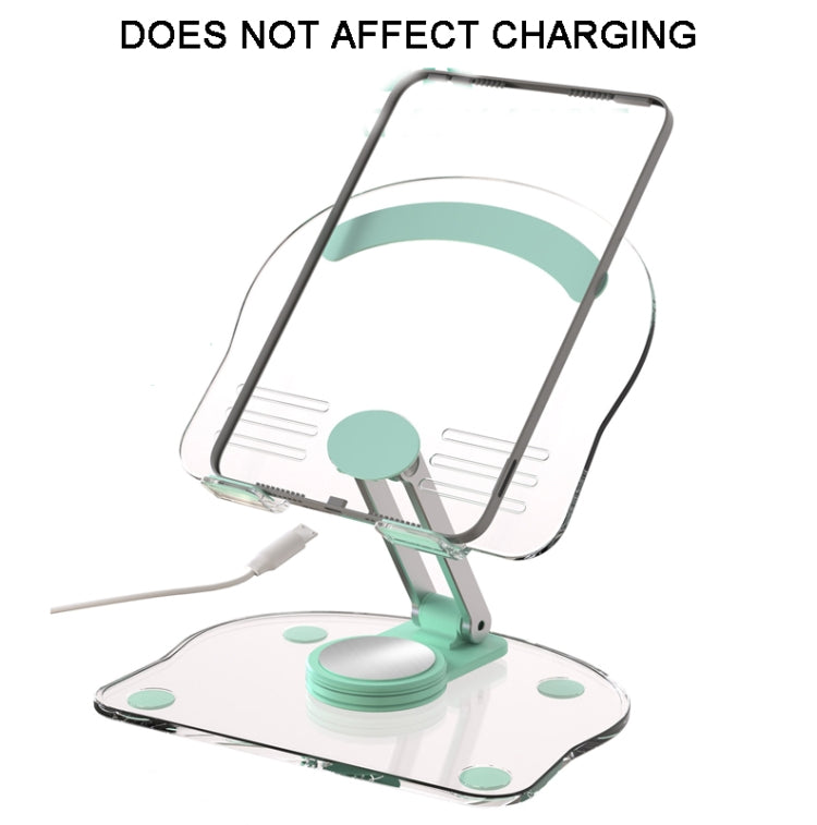 KF-Z11 Acrylic Tablet PC Mobile Phone Bracket Desktop Rotating Foldable Lazy Non-slip Phone Support Frame(Green)