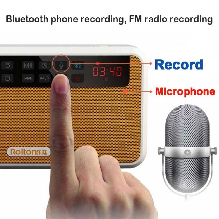 Rolton E500 Bluetooth Speaker 2.1-Channel Built-In Microphone Supports FM Radio(Blue)