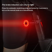 WEST BIKING Bicycle USB Charging Smart Brake Sensor Warning Tail Light(Cushion)