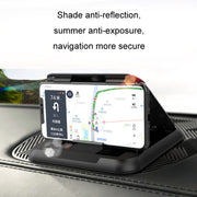 Car Mobile Phone Holder Carbon Fiber Pattern Silicone Dashboard Holder(Black)