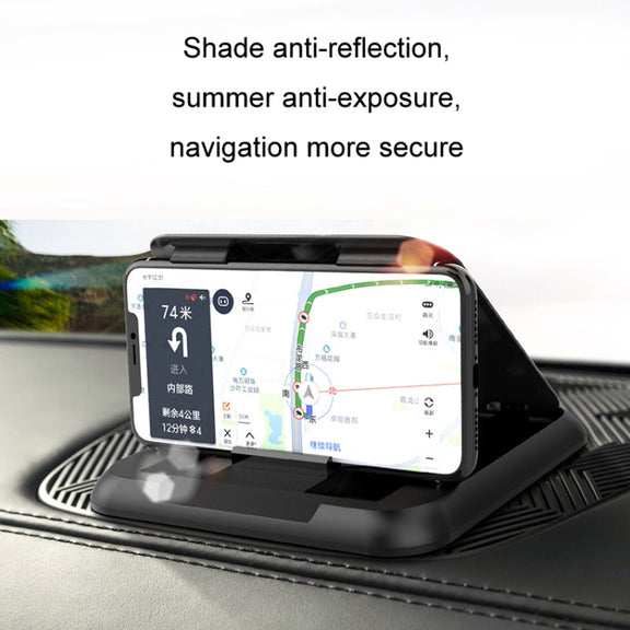 Car Mobile Phone Holder Carbon Fiber Pattern Silicone Dashboard Holder(Black)