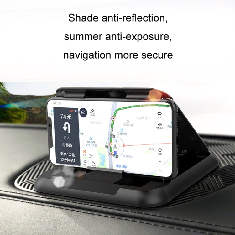 Car Mobile Phone Holder Carbon Fiber Pattern Silicone Dashboard Holder(Black)
