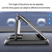 Car Mobile Phone Holder Carbon Fiber Pattern Silicone Dashboard Holder(Black)