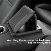 Car Mobile Phone Holder Carbon Fiber Pattern Silicone Dashboard Holder(Black)