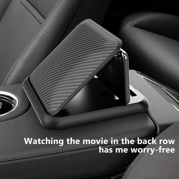 Car Mobile Phone Holder Carbon Fiber Pattern Silicone Dashboard Holder(Black)