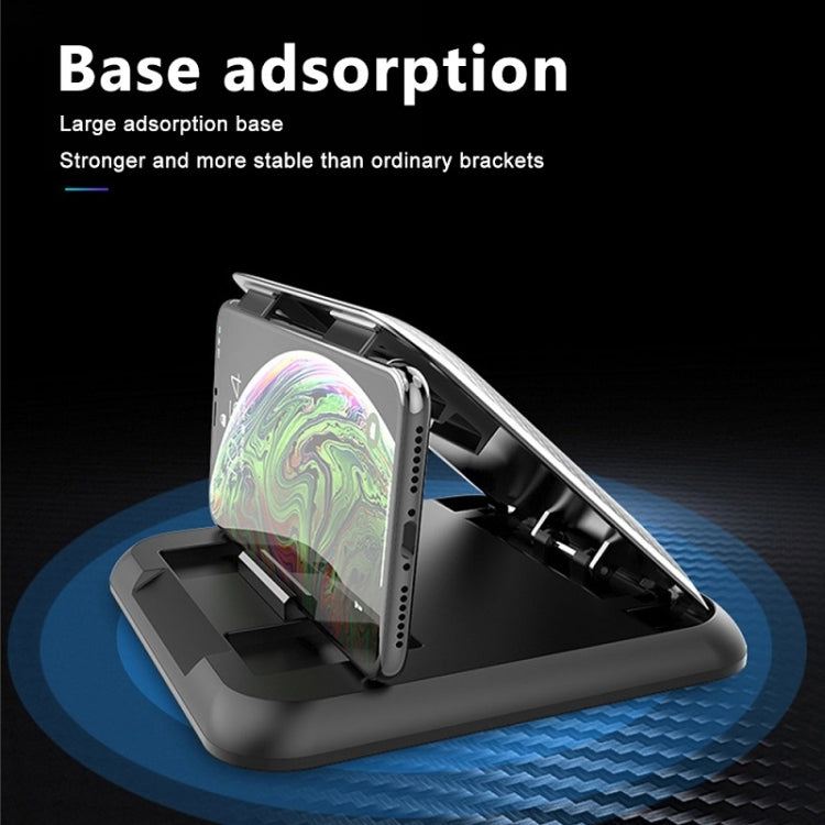 Car Mobile Phone Holder Carbon Fiber Pattern Silicone Dashboard Holder(Black)