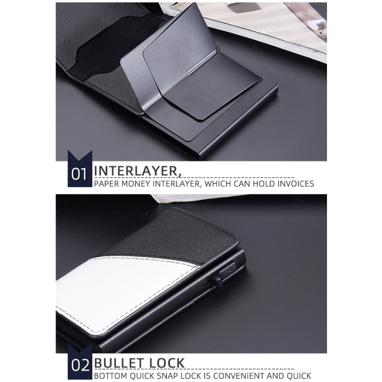Baellerry RFID Anti-theft Aluminum Box Leather Wallet Side Push Contrasting Antimagnetic Card Holder(Green) - Antimagnetic RFID Package by Baellerry | Online Shopping South Africa | PMC TechLife | Buy Now Pay Later Mobicred