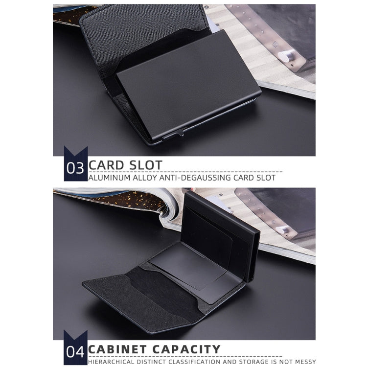 Baellerry RFID Anti-theft Aluminum Box Leather Wallet Side Push Contrasting Antimagnetic Card Holder(Green) - Antimagnetic RFID Package by Baellerry | Online Shopping South Africa | PMC TechLife | Buy Now Pay Later Mobicred