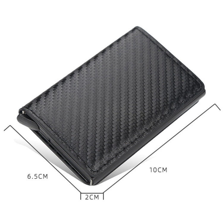 Baellerry RFID Anti-theft Plaid Leather Wallet Metal Aluminum Box Automatic Eject Type Card Holder(Blue) - Antimagnetic RFID Package by Baellerry | Online Shopping South Africa | PMC TechLife | Buy Now Pay Later Mobicred