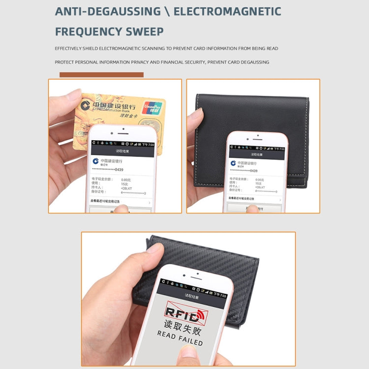 Baellerry RFID Anti-theft Plaid Leather Wallet Metal Aluminum Box Automatic Eject Type Card Holder(Blue) - Antimagnetic RFID Package by Baellerry | Online Shopping South Africa | PMC TechLife | Buy Now Pay Later Mobicred