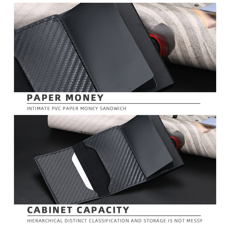 Baellerry RFID Anti-theft Plaid Leather Wallet Metal Aluminum Box Automatic Eject Type Card Holder(Gold) - free shipping - PMC TechLife - Order now!