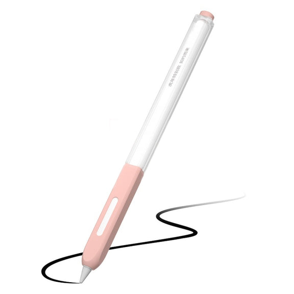For Apple Pencil 2 Non-Slip Anti-Fall Translucent Segmented Pen Case(Sakura Pink)