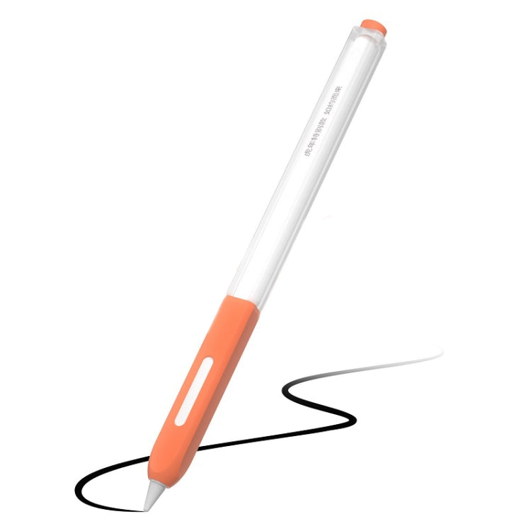 For Apple Pencil 2 Non-Slip Anti-Fall Translucent Segmented Pen Case(Orange) - Pencil Accessories by PMC TechLife | Online Shopping South Africa | PMC TechLife