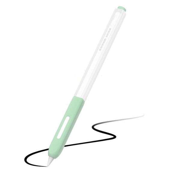 For Apple Pencil 2 Non-Slip Anti-Fall Translucent Segmented Pen Case(Green Cyan)