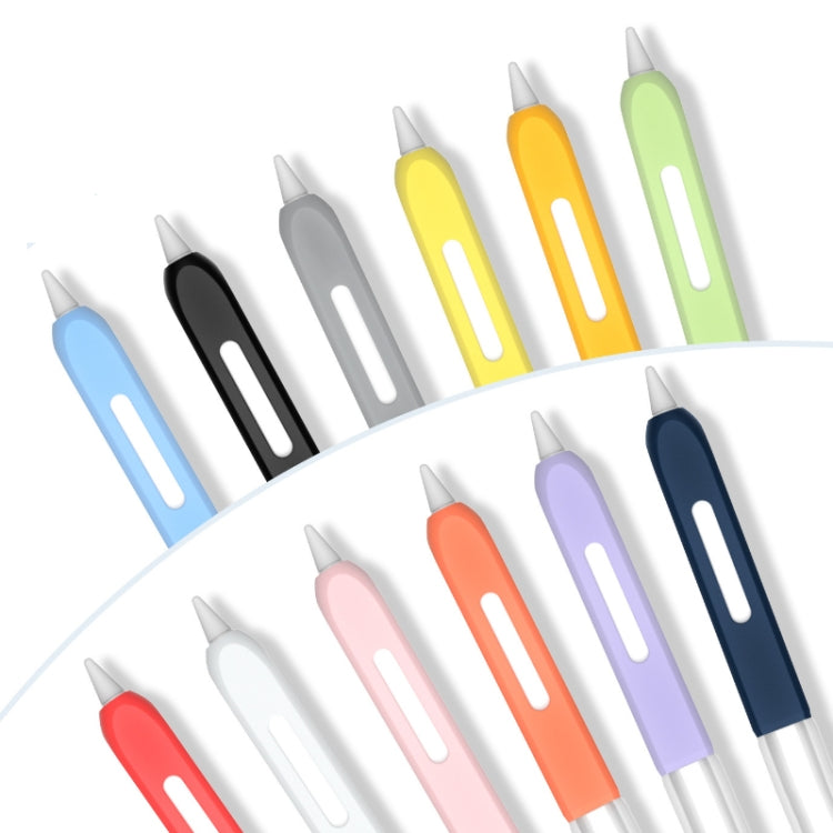 For Apple Pencil 2 Non-Slip Anti-Fall Translucent Segmented Pen Case(Orange)