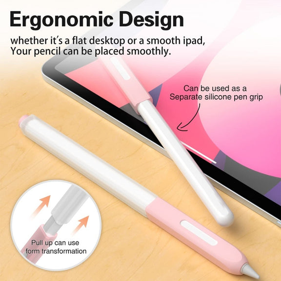 For Apple Pencil 2 Non-Slip Anti-Fall Translucent Segmented Pen Case(Ink Green)