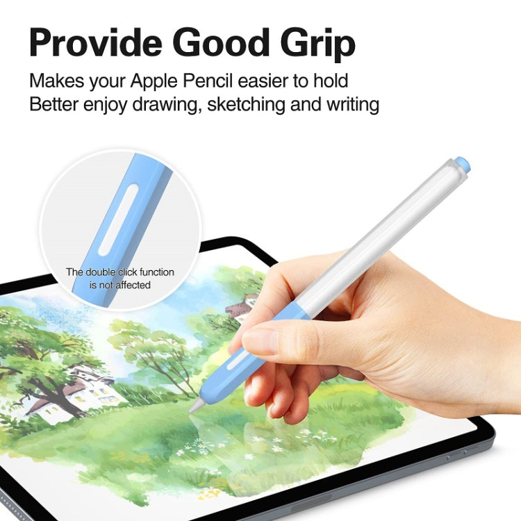 For Apple Pencil 2 Non-Slip Anti-Fall Translucent Segmented Pen Case(Mint Green) - Pencil Accessories by PMC TechLife | Online Shopping South Africa | PMC TechLife