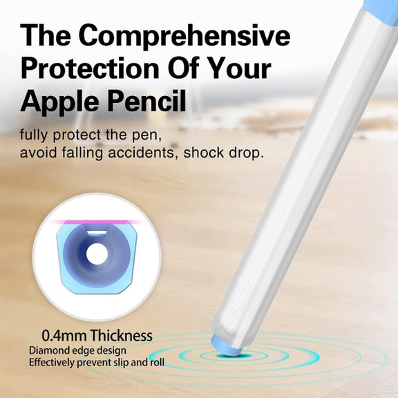 For Apple Pencil 2 Non-Slip Anti-Fall Translucent Segmented Pen Case(Sakura Pink)