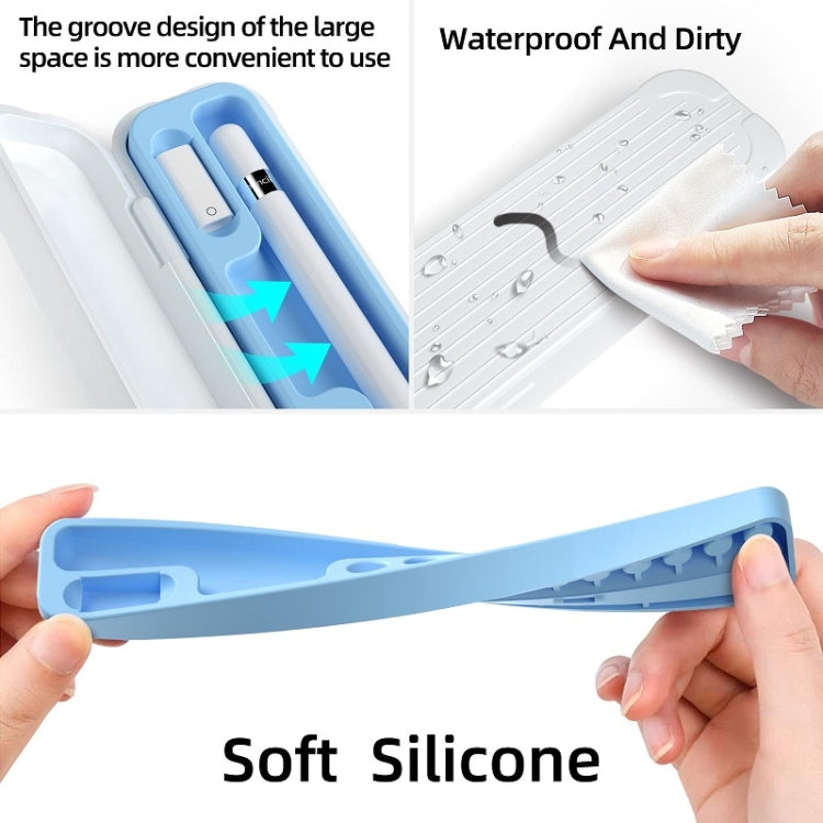 For Apple Pencil 1/2 Capacitance Pen Adapter Accessory Storage Box(Lavender Purple) - Pencil Accessories by PMC TechLife | Online Shopping South Africa | PMC TechLife