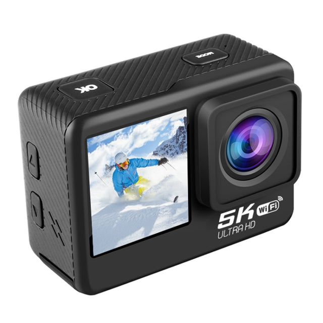 5K/30FPS WIFI HD Anti-Shake Remote Touch Dual-Screen IP68 Water-resistant Sports Camera, Style: Camera+128G Card