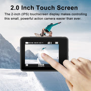 5K/30FPS WIFI HD Anti-Shake Remote Touch Dual-Screen IP68 Water-resistant Sports Camera, Style: Camera+128G Card