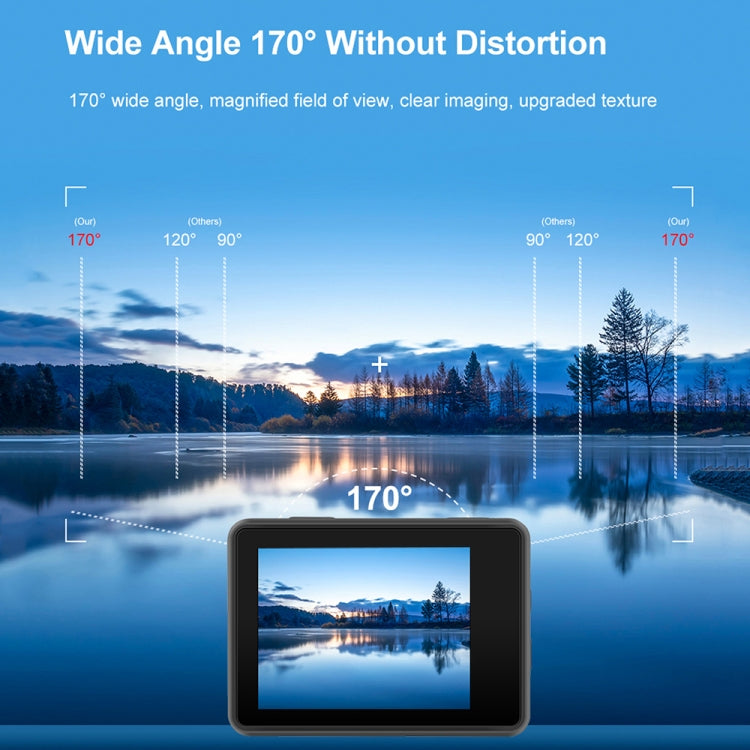 5K/30FPS WIFI HD Anti-Shake Remote Touch Dual-Screen IP68 Water-resistant Sports Camera, Style: Camera+128G Card
