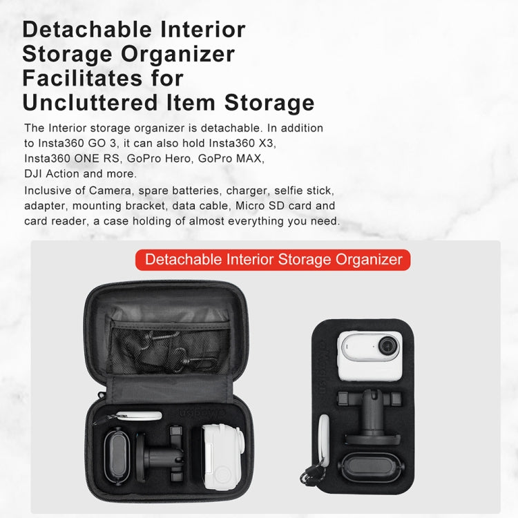 For Insta360 GO 3 AMagisn Hard Shell Storage Bag Water-resistant Bag(Yellow)