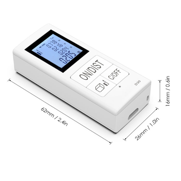 30m Mini Handheld Rechargeable Infrared Electronic Range Finder(White) - free shipping - PMC TechLife - Order now!