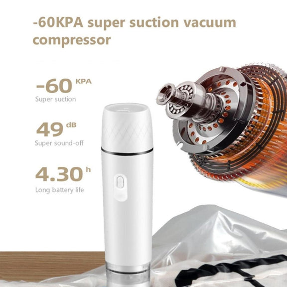 Handheld Vacuum Machine Rechargeable Food Preservation Compression Storage Machine(Black)