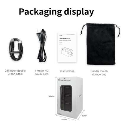 For DJI Mavic 3 Series LKTOP 200W 3-Channel Battery Charger EU Plug - free shipping - PMC Jewellery - Order now!