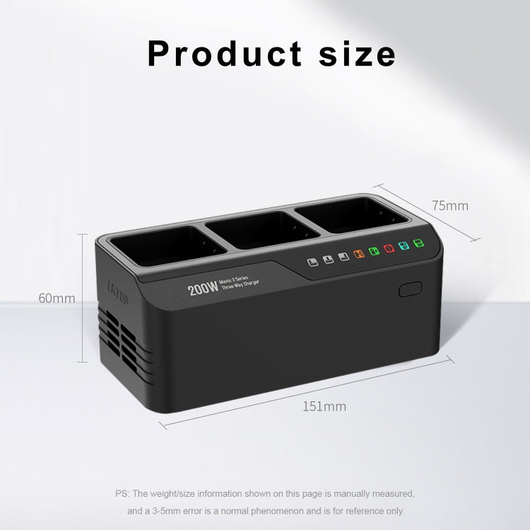 For DJI Mavic 3 Series LKTOP 200W 3-Channel Battery Charger EU Plug - free shipping - PMC TechLife - Order now!