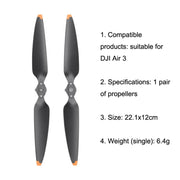 Original DJI Air 3 1pair Noise Reduction Propeller(Black)